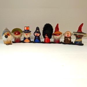 1972 Lot of 8 Vintage Kellogg Cereal Premium Wooden Figures